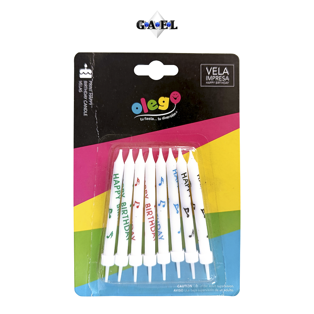 Velas Palitos Happy Birthday x 8 Und