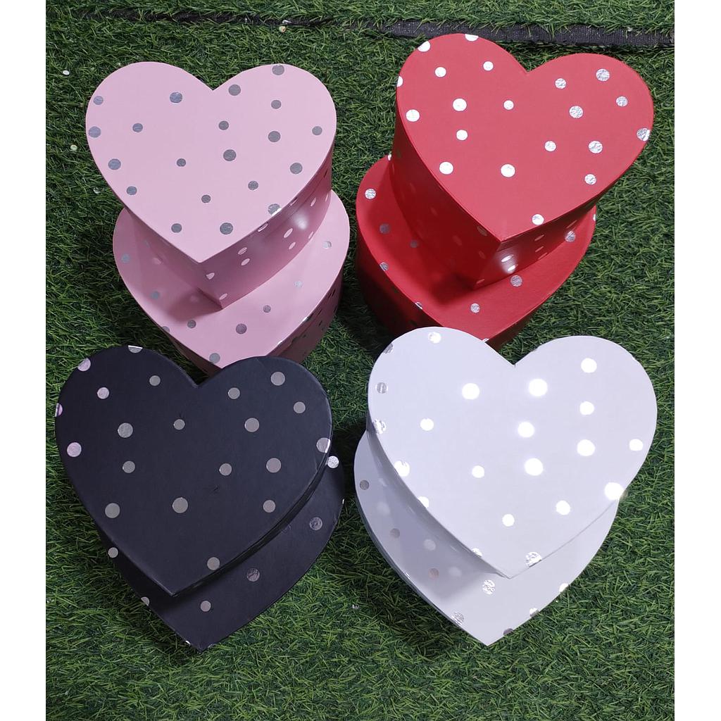 Caja De Corazón Con Puntos x2 Unds