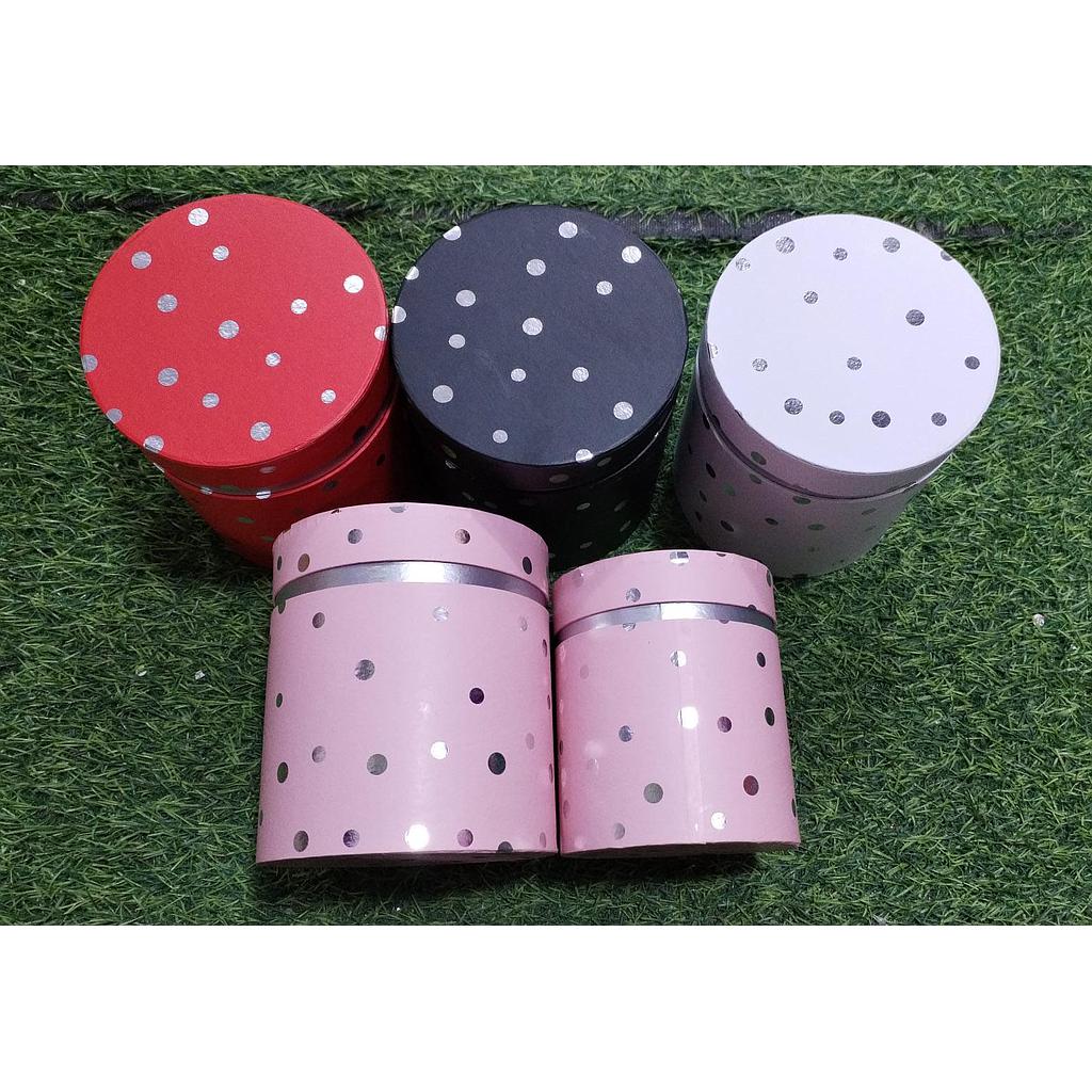 Caja Circular Con Puntos x2 Unds