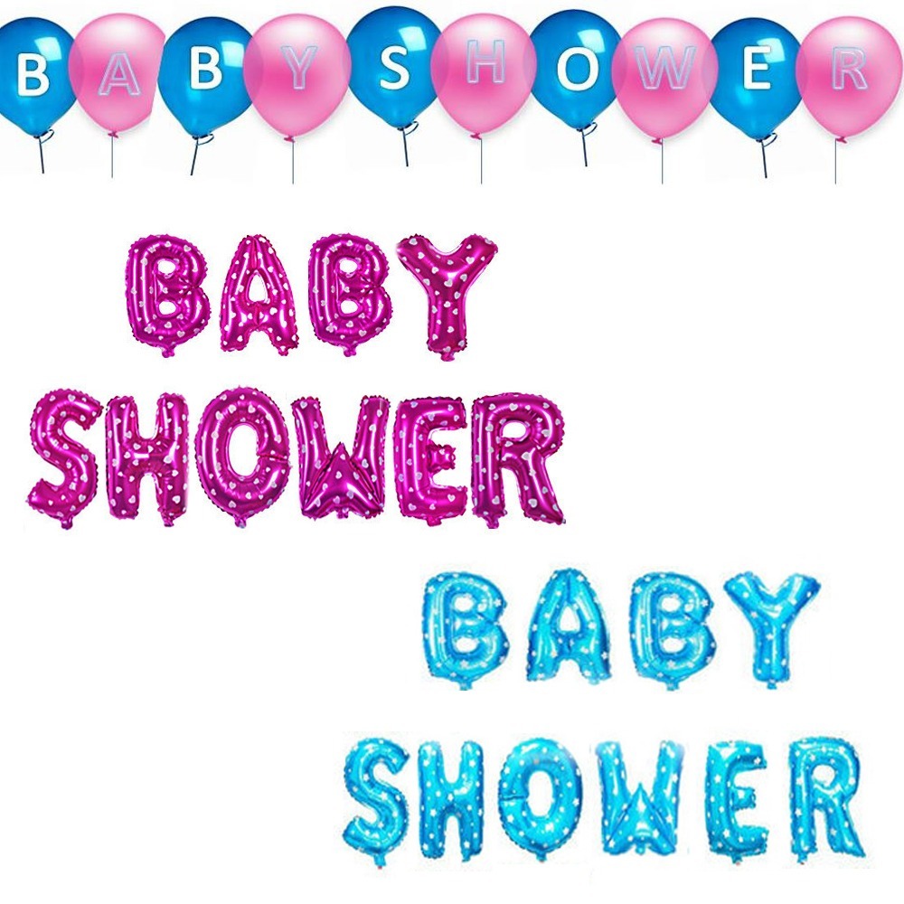 BLISTER GLOBOS METALICOS LETRAS BABY SHOWER x 1 und