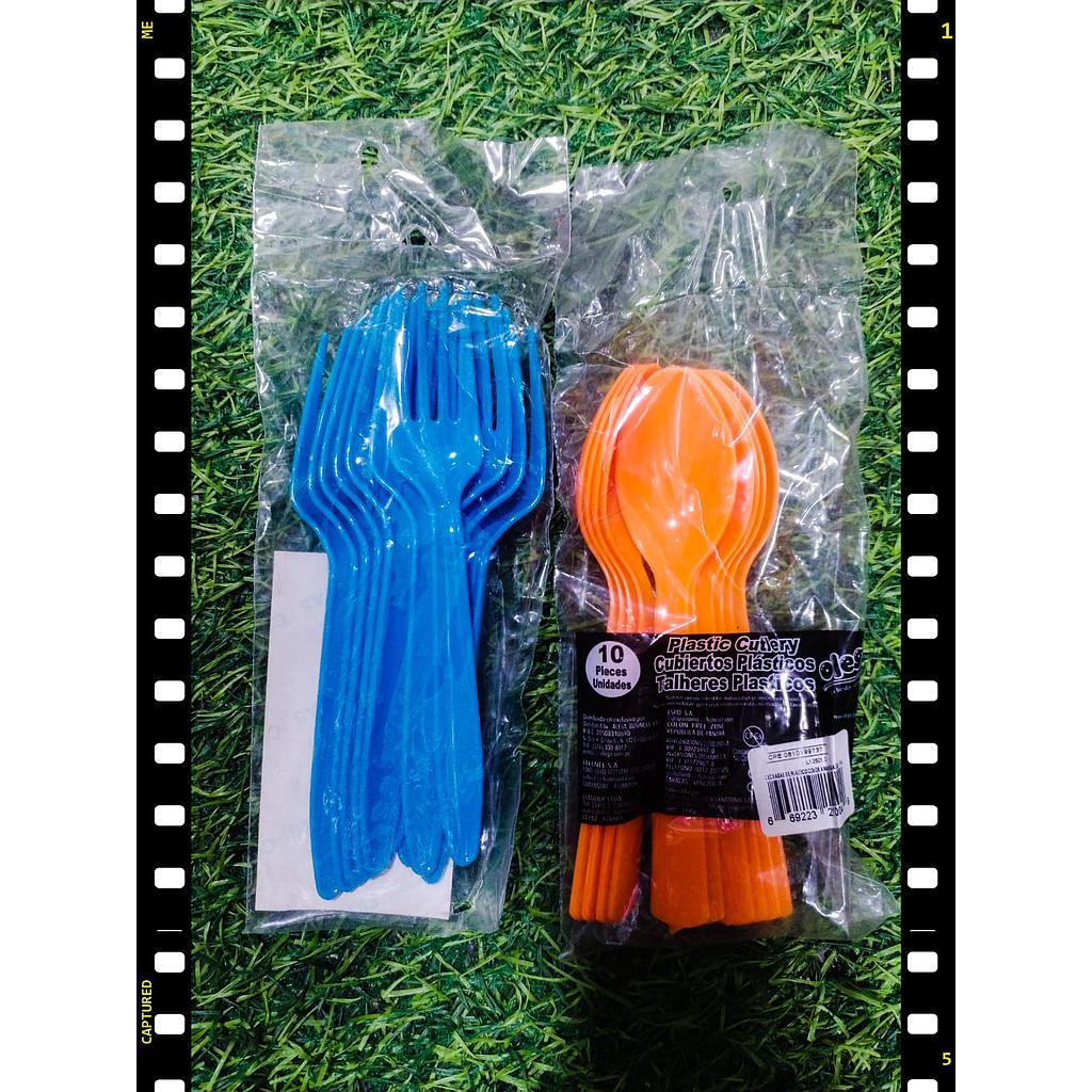 Cucharas, Tenedores, Cuchillos De Plastico x10 Unds