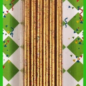 VELA ESCARCHADA PLATA Y DORADO X 12UND FANTASY