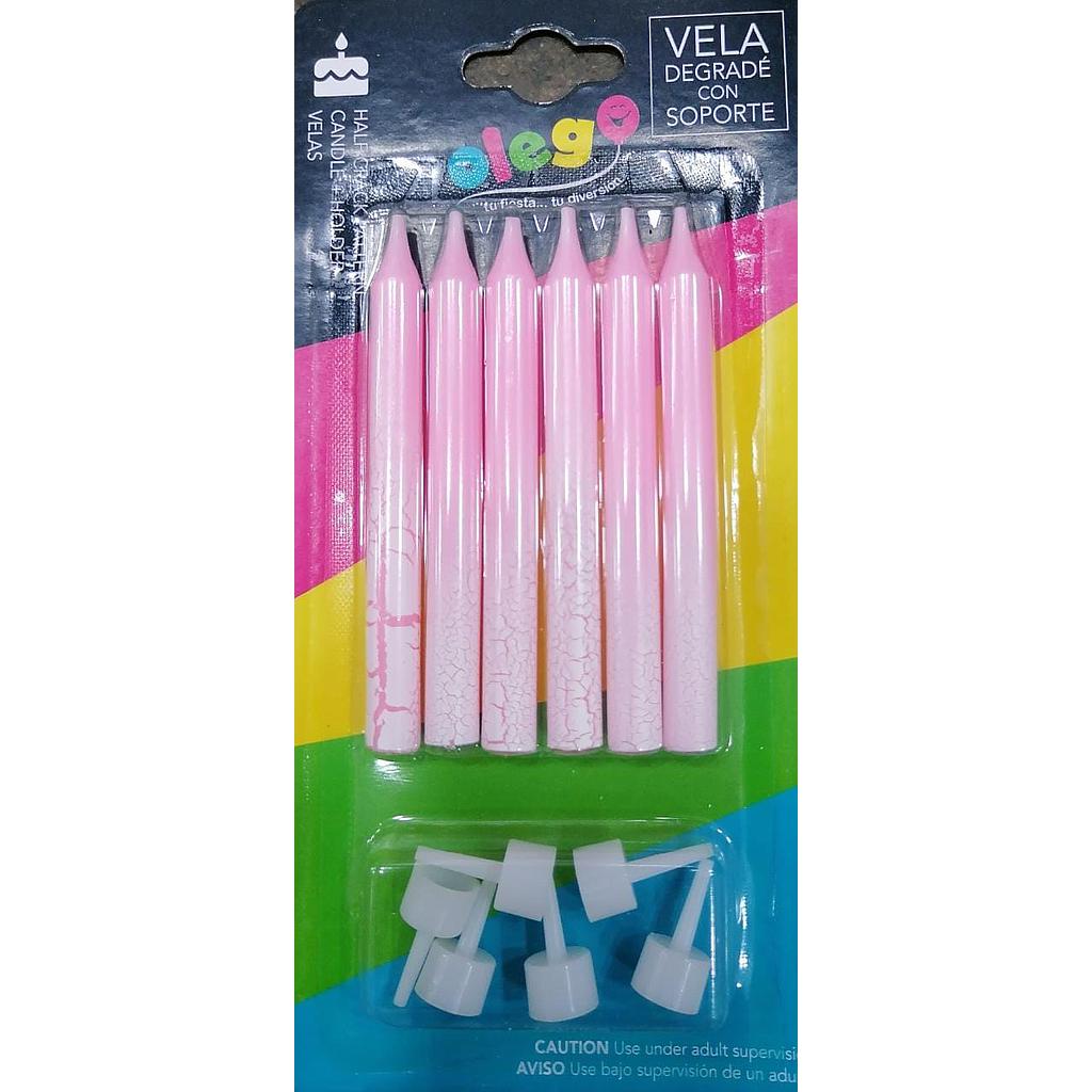 VELA OLEGO ROSADA X 6 PISO BLANCO