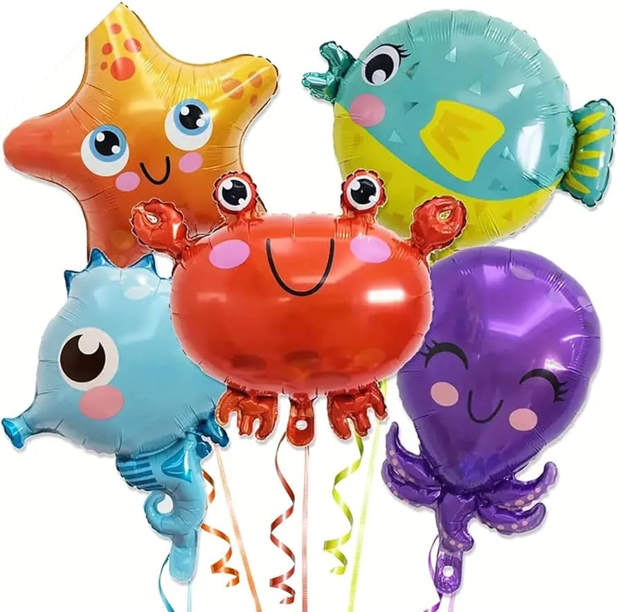 Globo Metalico Animales Marinos x 25 Unds
