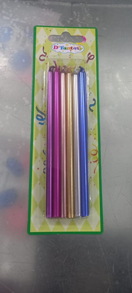 VELA PALITO CROMADO DE COLORESFANTASY