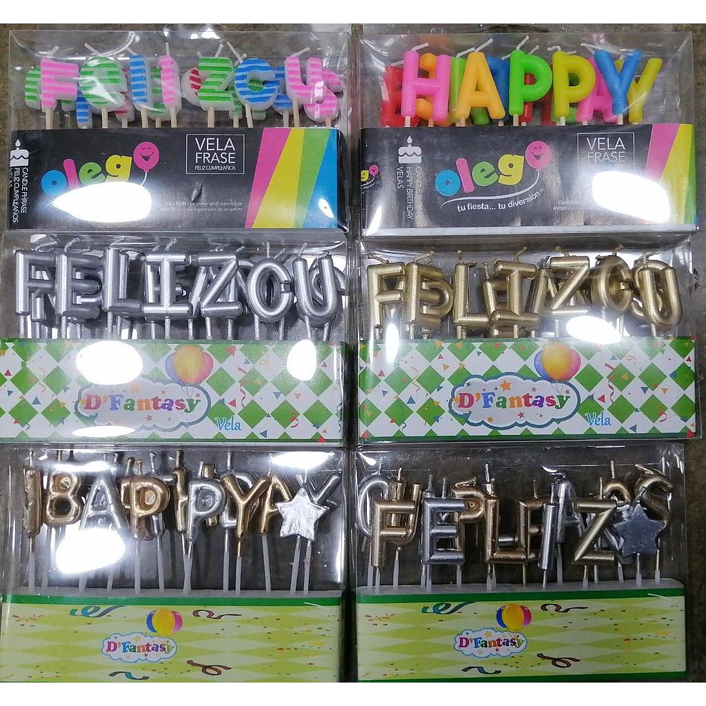VELA FELIZ CUMPLEAÑOS CROMADO FANTASY