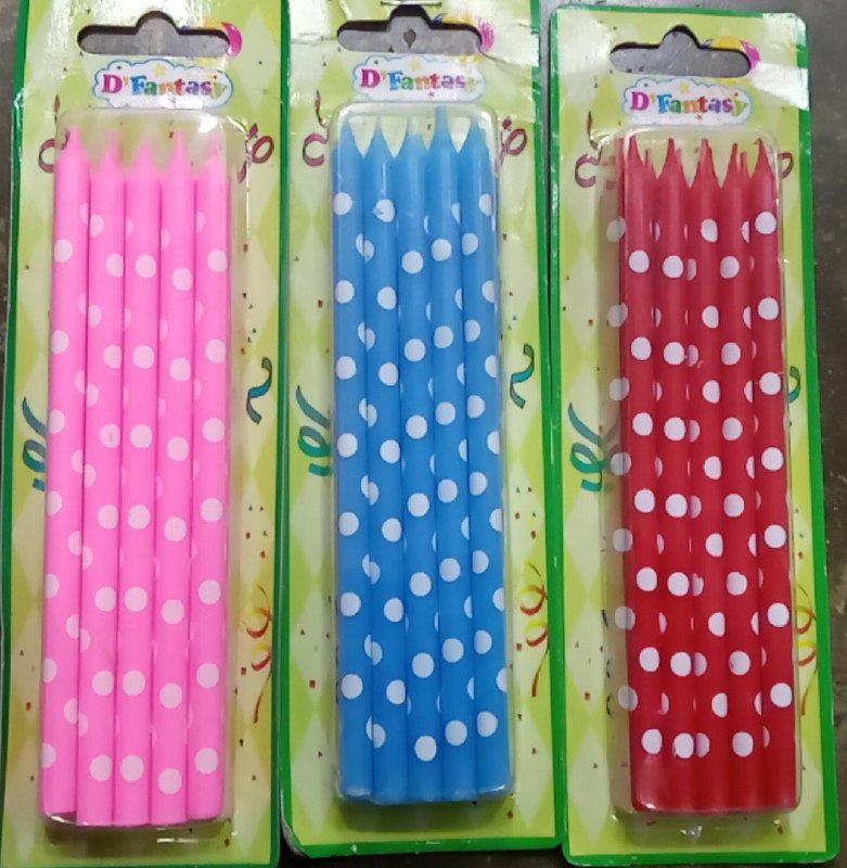 VELA PALITO CON PUNTOS FANTASY