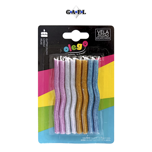 [VE-SI-002691] velas zig Zag x 8 Und