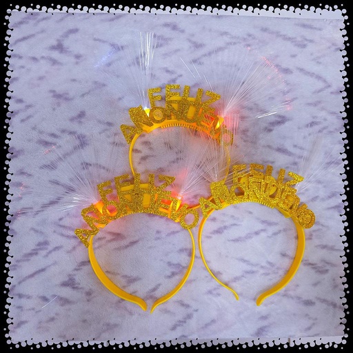 [VFAN01] Vincha Feliz Año Nuevo Con Luces x 1 Und
