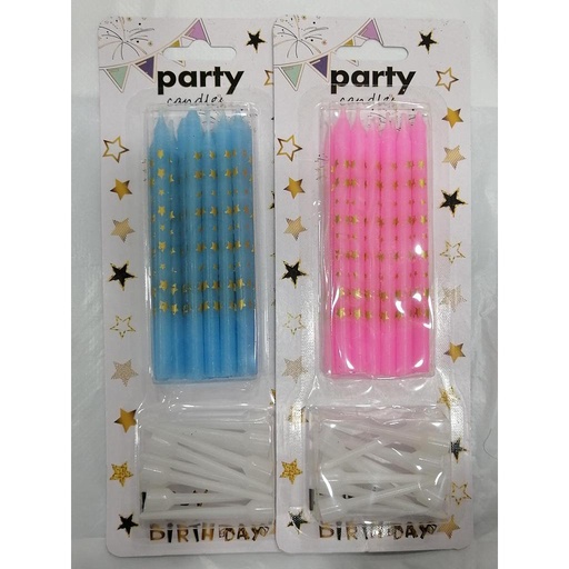 [p244] VELA PALITO CELESTE Y ROSADO X 12