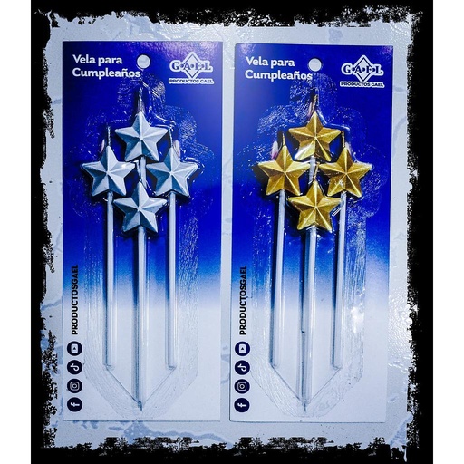 [VEC04] Vela Estrella Cromada x4 Unds