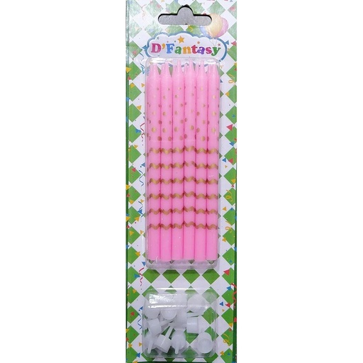 [p289] VELA FANTASY ROSADO X 12 CON PISO BLANCO