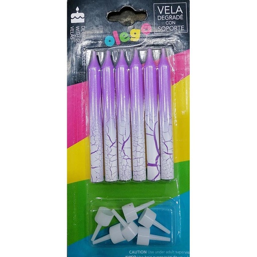 [VE-SI-001163] VELA OLEGO LILA X 6 PISO BLANCO