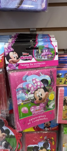 [MNN-830] TARJETAS DE INVITACION SET X 10 UND MINNIE