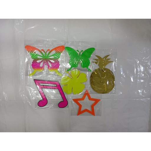 [NE-SI-002620] Notas Musicales, Mariposas, Flores, Estrellas Neon x10 Und