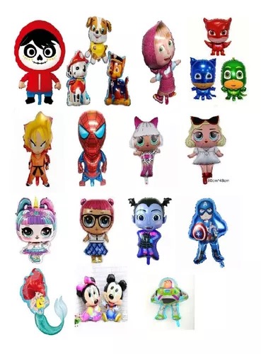 [GL-SA-002676] GLOBO METALICO #14 PERSONAJES  X50 UND